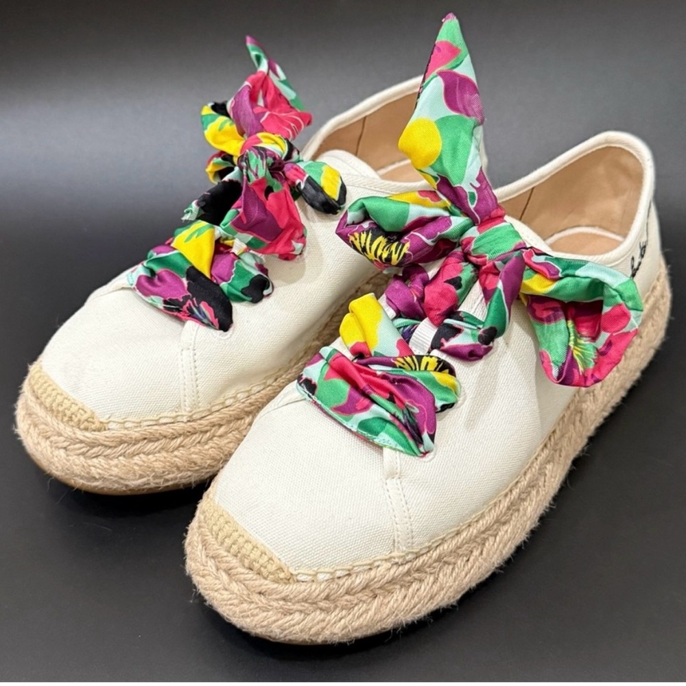 KATESPADE EASTWELL ORCHID SNEAKERS WITH SCARF LACE SIZE 6